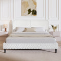 Simple Modern White Plush Soft Bed Comfortable Backrest Bedroom Bed,Queen Bed Frame