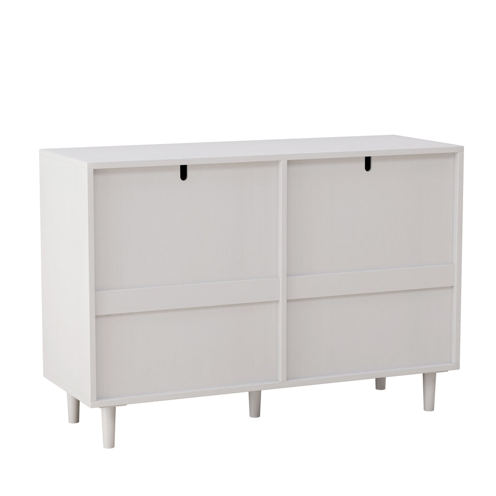 43.316-Drawers Rattan Storage Cabinet Rattan Drawer,for Bedroom,Living Room,White