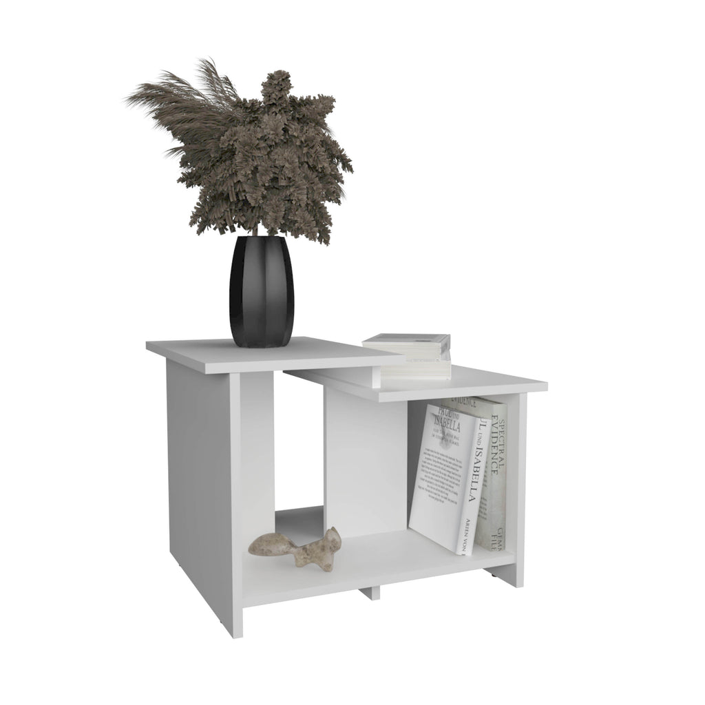 Weman 23.6 W Coffee Table with Open Shelf Living Room, Home Office Storage White