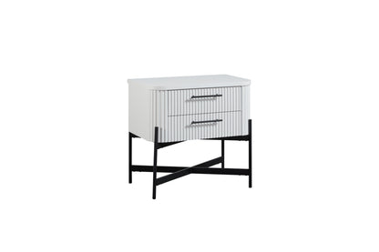 2 Drawer Nightstand - White (USB Type C)