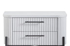 2 Drawer Nightstand - White (USB Type C)