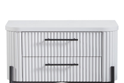 2 Drawer Nightstand - White (USB Type C)