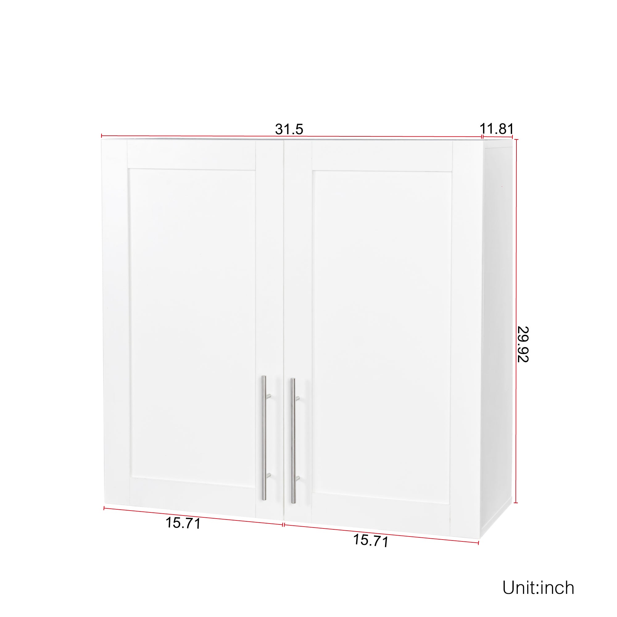 Stackable Wall Mounted Storage Cabinet, 11.81 'D x 31.50'W x 29.92 'H, White