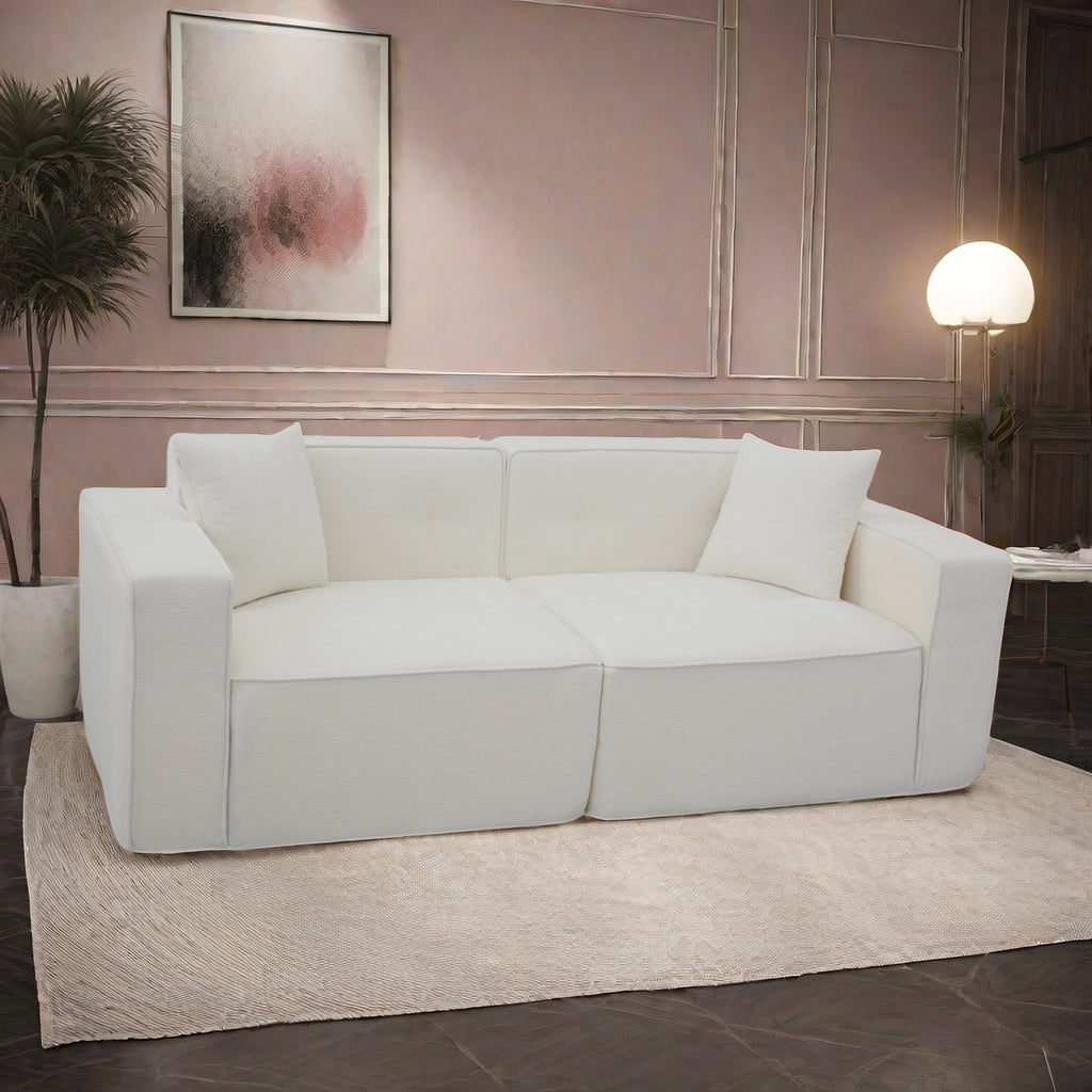 Full foam compression sofa, Modern Teddy Velvet Sofa,2-3 Seat Mid Century Indoor Couch, Exquisite Upholstered Loveseat for Living Room,Bedroom,Apartment