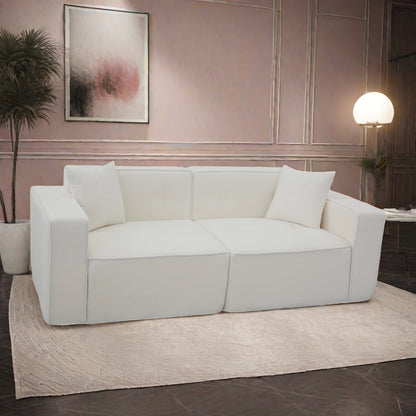 Full foam compression sofa, Modern Teddy Velvet Sofa,2-3 Seat Mid Century Indoor Couch, Exquisite Upholstered Loveseat for Living Room,Bedroom,Apartment