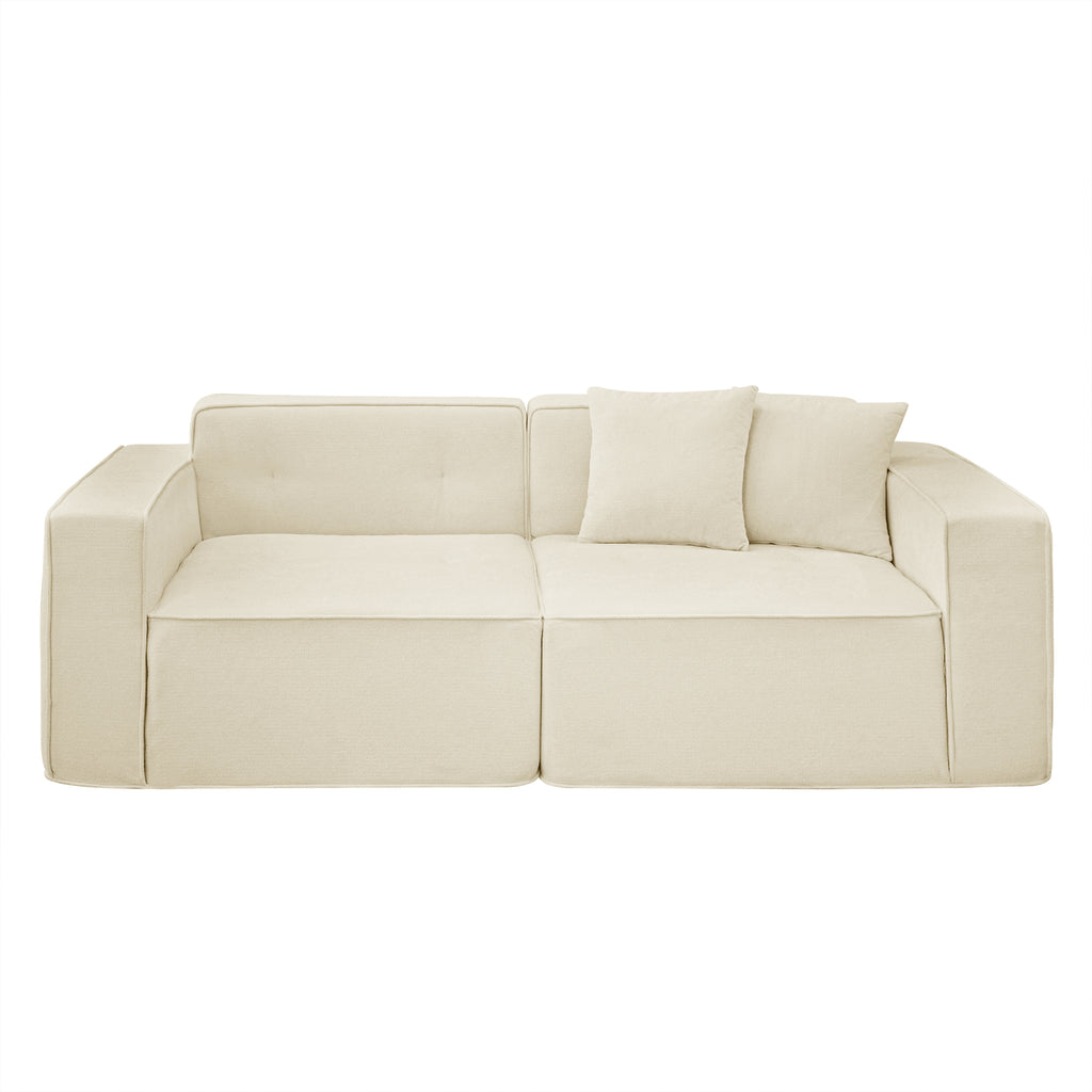 Full foam compression sofa, Modern Teddy Velvet Sofa,2-3 Seat Mid Century Indoor Couch, Exquisite Upholstered Loveseat for Living Room,Bedroom,Apartment