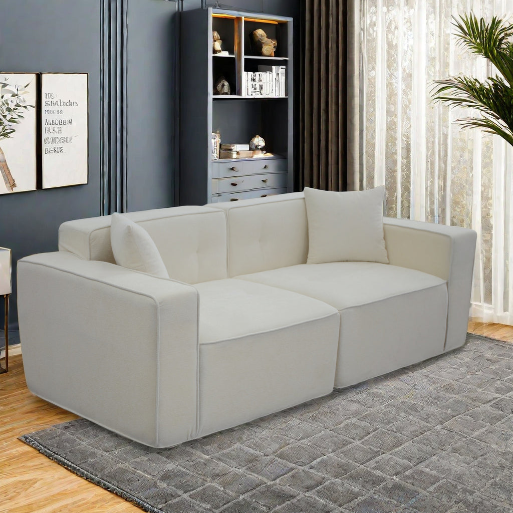 Full foam compression sofa, Modern Teddy Velvet Sofa,2-3 Seat Mid Century Indoor Couch, Exquisite Upholstered Loveseat for Living Room,Bedroom,Apartment