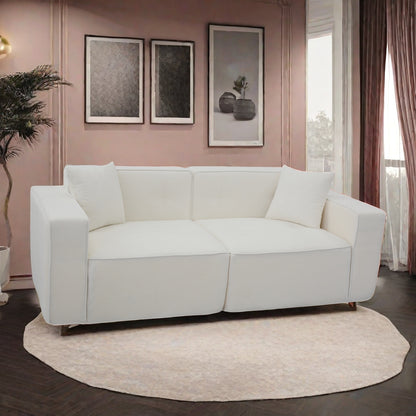 Full foam compression sofa, Modern Teddy Velvet Sofa,2-3 Seat Mid Century Indoor Couch, Exquisite Upholstered Loveseat for Living Room,Bedroom,Apartment