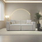 Full foam compression sofa, Modern Teddy Velvet Sofa,2-3 Seat Mid Century Indoor Couch, Exquisite Upholstered Loveseat for Living Room,Bedroom,Apartment