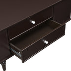 U-Can Modern Rectangle Coffee Table with Four Drawers, Two Side Hidden Storage Compartments, 47.2' Wood Coffee Table with Metal Handles and Four Solid Wood Legs for Living Room