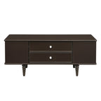 U-Can Modern Rectangle Coffee Table with Four Drawers, Two Side Hidden Storage Compartments, 47.2' Wood Coffee Table with Metal Handles and Four Solid Wood Legs for Living Room