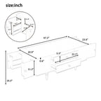 U-Can Modern Rectangle Coffee Table with Four Drawers, Two Side Hidden Storage Compartments, 47.2' Wood Coffee Table with Metal Handles and Four Solid Wood Legs for Living Room