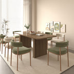Modern Dining Table for 6-10 People, Wood Kitchen Table with Double Robust Pedestal, Wooden Dinner Table for Dining Room