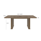 Modern Dining Table for 6-10 People, Wood Kitchen Table with Double Robust Pedestal, Wooden Dinner Table for Dining Room