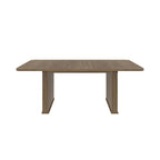 Modern Dining Table for 6-10 People, Wood Kitchen Table with Double Robust Pedestal, Wooden Dinner Table for Dining Room