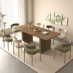 Modern Dining Table for 6-10 People, Wood Kitchen Table with Double Robust Pedestal, Wooden Dinner Table for Dining Room