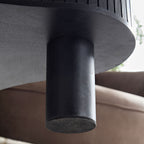 42.52 Inch Modern Wooden Handcraft Drum Coffee Table Irregular Shaped Coffee Table for Living Room,Small Coffee Table with Sturdy Pedestal