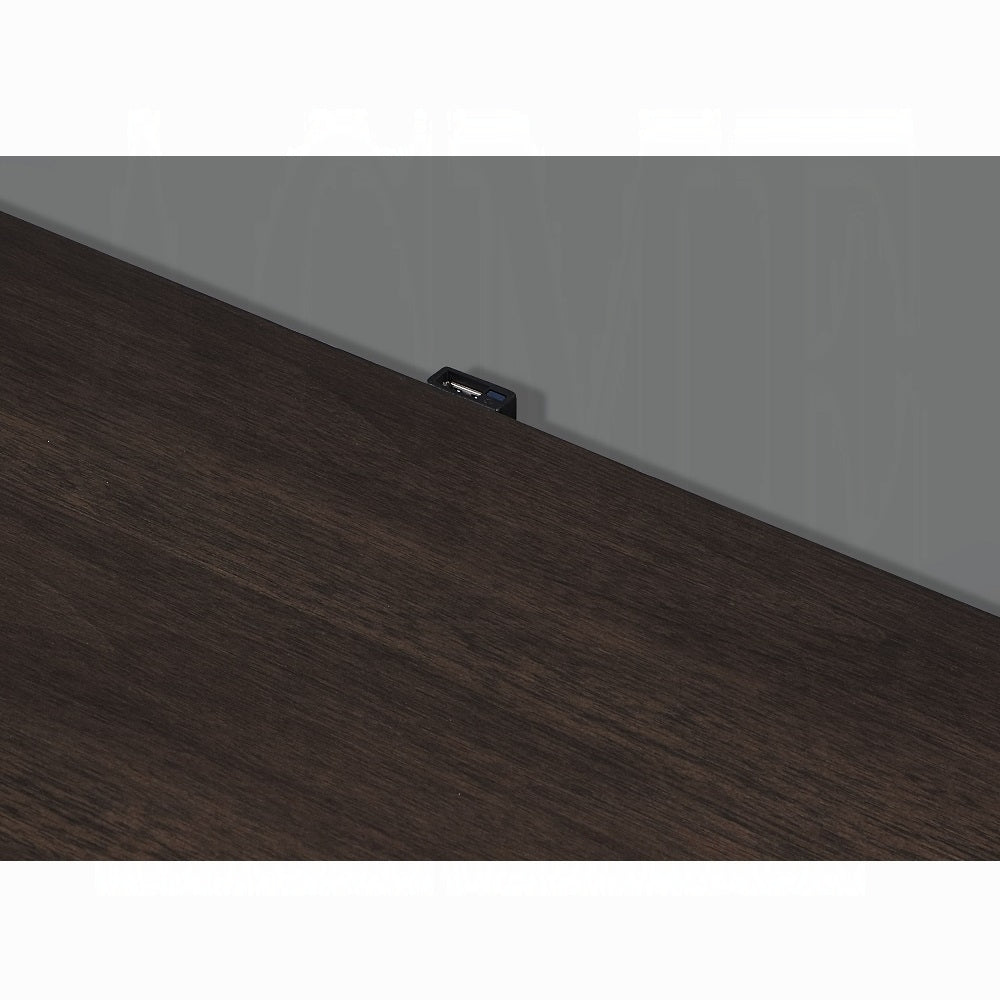 Modern Design White and Brown Finish 2-Drawers Nightstand with USB Port Durable Wooden Bedroom Furniture 1pc