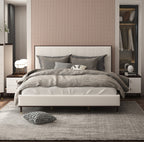 Modern Design White and Brown Finish 2-Drawers Nightstand with USB Port Durable Wooden Bedroom Furniture 1pc