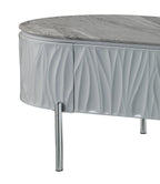 Yukino Gray High Gloss & Chrome Finish Coffee Table