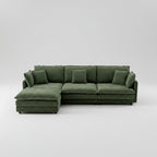 Green sectional sofa on a white background