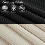 [NEW ARRIVED] [VIDEO PROVIDED]Modular Sofa,No Armrests,At will DIY,Corduroy ,Neck Pillow-Back Lounge Sofa Chair,Reading Nook, or Apartment Living, Lumbar Pillow,4 Seats,Upholstered,Beige,Black