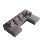 Modern Upholstered Sectional Boneless Couch Set,Modular 132' L Shaped Sectional Living Room Sofa Set With 6 Pillows,Free Combination Sofa Couch for Living Room,Bedroom