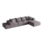 Modern Upholstered Sectional Boneless Couch Set,Modular 132' L Shaped Sectional Living Room Sofa Set With 6 Pillows,Free Combination Sofa Couch for Living Room,Bedroom