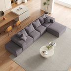 Modern Upholstered Sectional Boneless Couch Set,Modular 132' L Shaped Sectional Living Room Sofa Set With 6 Pillows,Free Combination Sofa Couch for Living Room,Bedroom