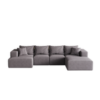 Modern Upholstered Sectional Boneless Couch Set,Modular 132' L Shaped Sectional Living Room Sofa Set With 6 Pillows,Free Combination Sofa Couch for Living Room,Bedroom