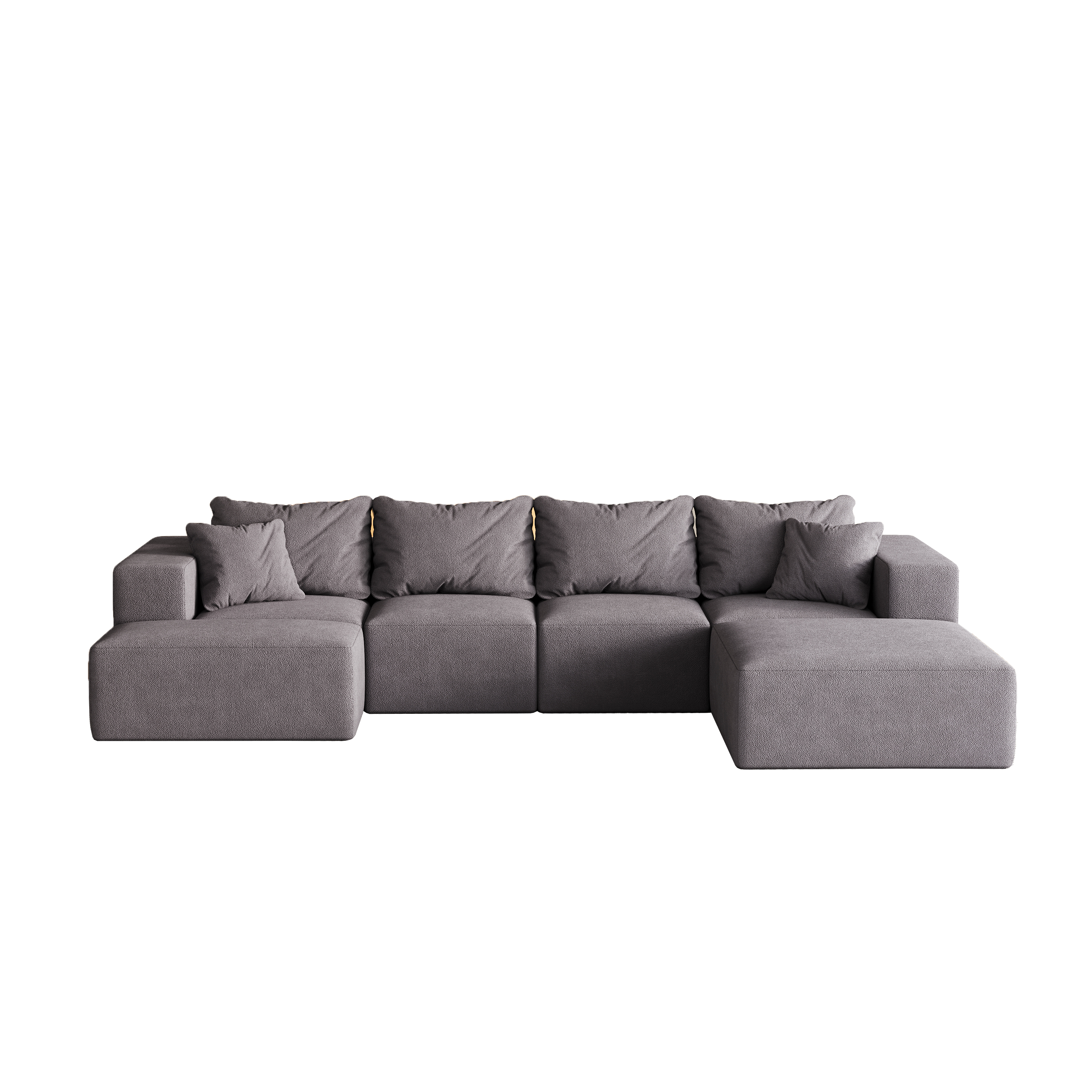 Modern Upholstered Sectional Boneless Couch Set,Modular 132' L Shaped Sectional Living Room Sofa Set With 6 Pillows,Free Combination Sofa Couch for Living Room,Bedroom