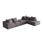 Modern Upholstered Sectional Boneless Couch Set,Modular 132' L Shaped Sectional Living Room Sofa Set With 6 Pillows,Free Combination Sofa Couch for Living Room,Bedroom