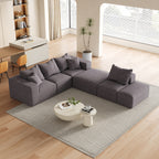 Modern Upholstered Sectional Boneless Couch Set,Modular 132' L Shaped Sectional Living Room Sofa Set With 6 Pillows,Free Combination Sofa Couch for Living Room,Bedroom