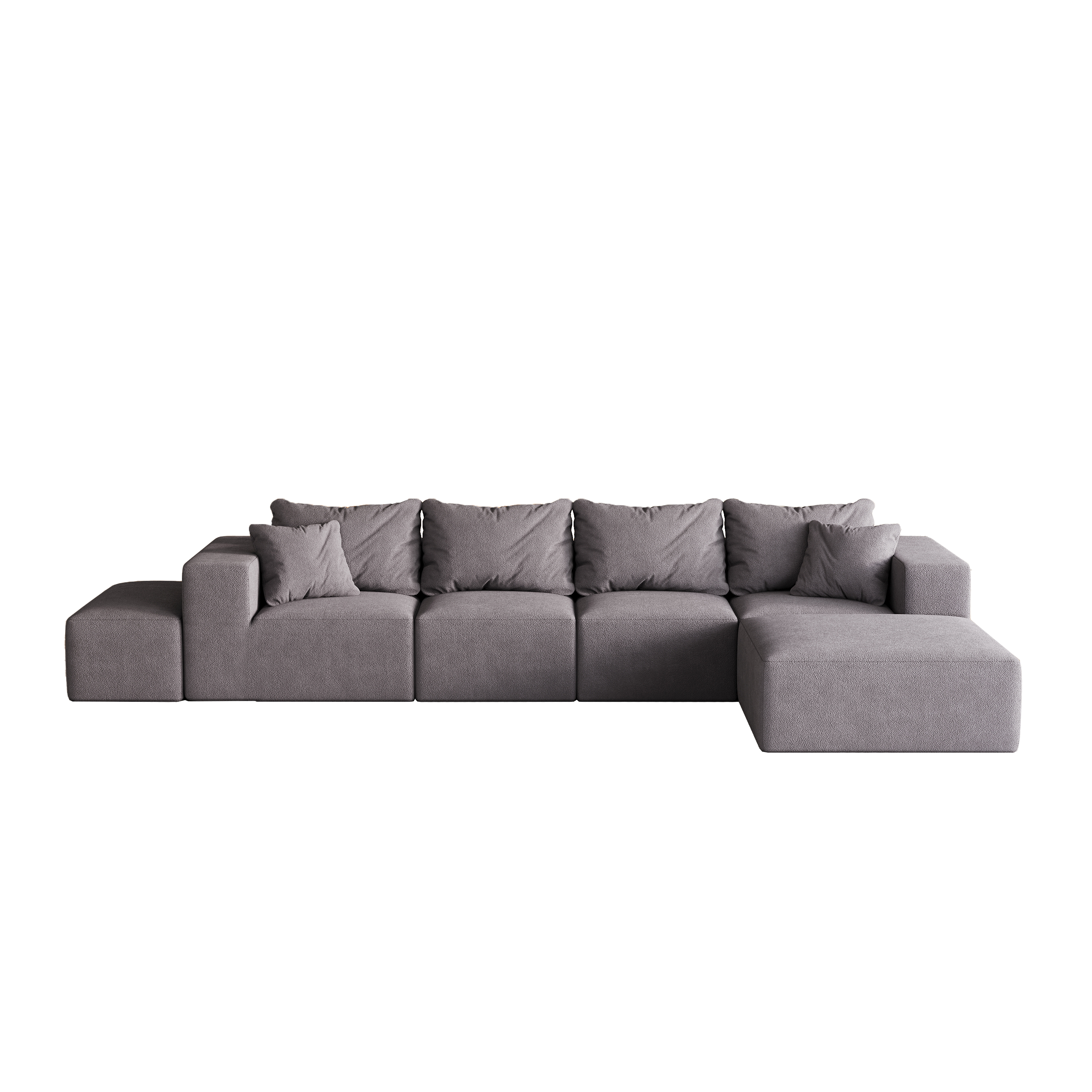Modern Upholstered Sectional Boneless Couch Set,Modular 132' L Shaped Sectional Living Room Sofa Set With 6 Pillows,Free Combination Sofa Couch for Living Room,Bedroom