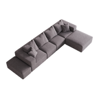 Modern Upholstered Sectional Boneless Couch Set,Modular 132' L Shaped Sectional Living Room Sofa Set With 6 Pillows,Free Combination Sofa Couch for Living Room,Bedroom