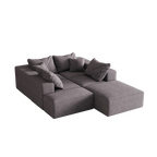 Modern Upholstered Sectional Boneless Couch Set,Modular 132' L Shaped Sectional Living Room Sofa Set With 6 Pillows,Free Combination Sofa Couch for Living Room,Bedroom
