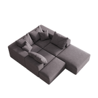 Modern Upholstered Sectional Boneless Couch Set,Modular 132' L Shaped Sectional Living Room Sofa Set With 6 Pillows,Free Combination Sofa Couch for Living Room,Bedroom