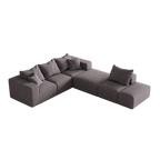 Modern Upholstered Sectional Boneless Couch Set,Modular 132' L Shaped Sectional Living Room Sofa Set With 6 Pillows,Free Combination Sofa Couch for Living Room,Bedroom