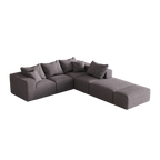 Modern Upholstered Sectional Boneless Couch Set,Modular 132' L Shaped Sectional Living Room Sofa Set With 6 Pillows,Free Combination Sofa Couch for Living Room,Bedroom