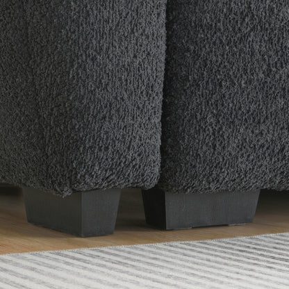 [VIDEO] 110' Modular Sectional Sofa, L Shape with Extra-large Seat, Pull-line Design, Movable Ottoman, High Density Foam, Free Combination, Sturdy Metal&Wood Frame, Boucle Fabric, 3 Colors