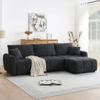 Modular L-Shaped Boucle Sectional Sofa, 3 Colors.