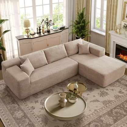 Modular Sectional Sofa, L-Shape Cloud Sofa, Free Combination Deep Seat Corner Couch, Contemporary Living Room