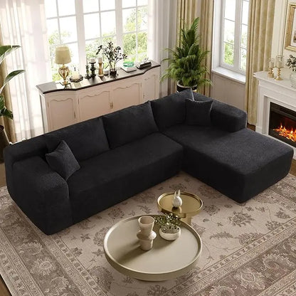 Modular Sectional Sofa, L-Shape Cloud Sofa, Free Combination Deep Seat Corner Couch, Contemporary Living Room