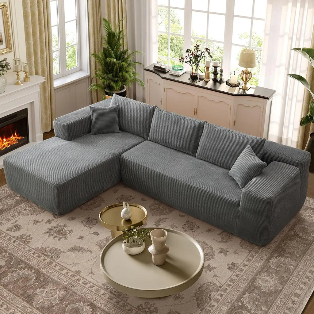 Modular Sectional Sofa, L-Shape Cloud Sofa, Free Combination Deep Seat Corner Couch, Contemporary Living Room