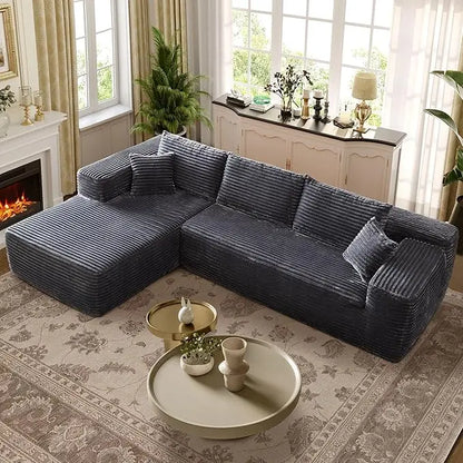 Modular Sectional Sofa, L-Shape Cloud Sofa, Free Combination Deep Seat Corner Couch, Contemporary Living Room