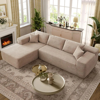 Modular Sectional Sofa, L-Shape Cloud Sofa, Free Combination Deep Seat Corner Couch, Contemporary Living Room