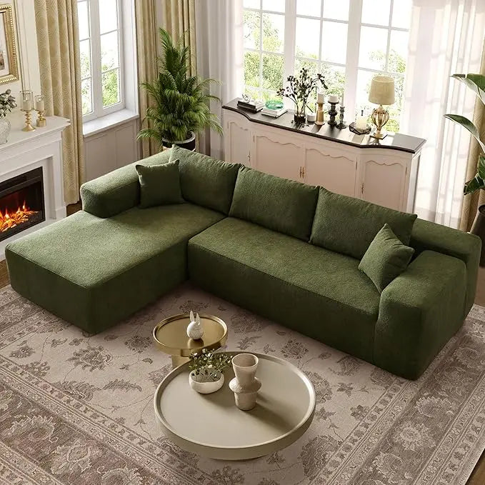 Modular Sectional Sofa, L-Shape Cloud Sofa, Free Combination Deep Seat Corner Couch, Contemporary Living Room
