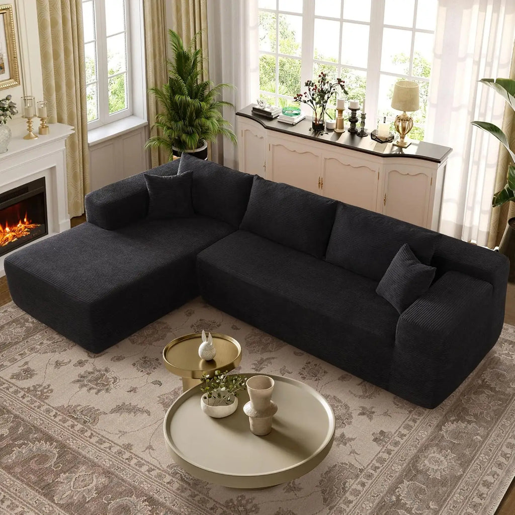 Modular Sectional Sofa, L-Shape Cloud Sofa, Free Combination Deep Seat Corner Couch, Contemporary Living Room