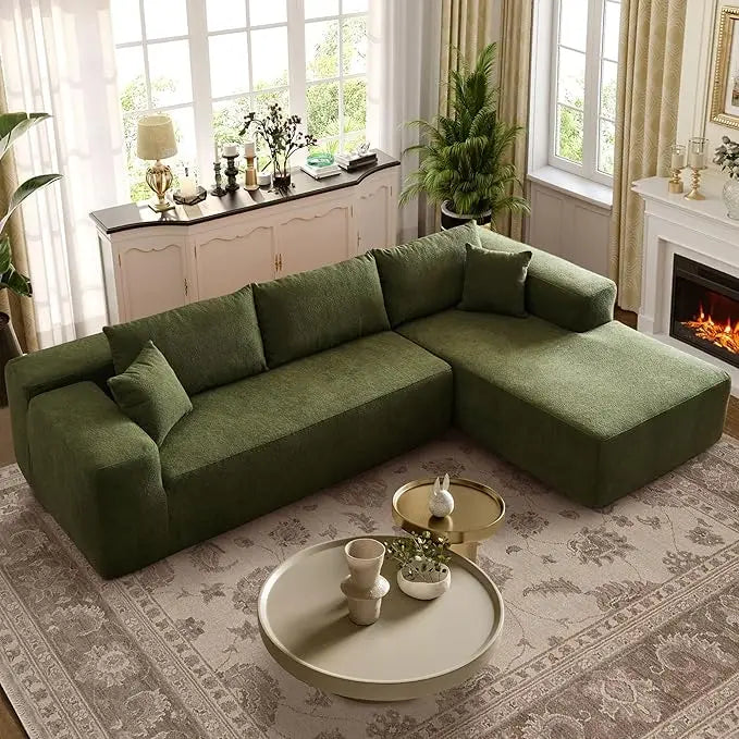 Modular Sectional Sofa, L-Shape Cloud Sofa, Free Combination Deep Seat Corner Couch, Contemporary Living Room