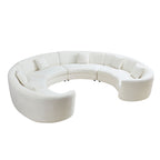 Mid-Century Modern Beige Sectional Sofa, Free Combination Modular Couch for Living Room 6 Seat